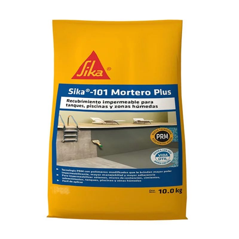 Sika 101 Mortero Plus Recubrimiento Impermeable Blanco 10 kg Sika