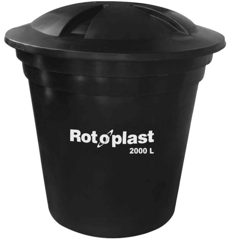 Tanque bicapa 2000 litros negro Rotoplast