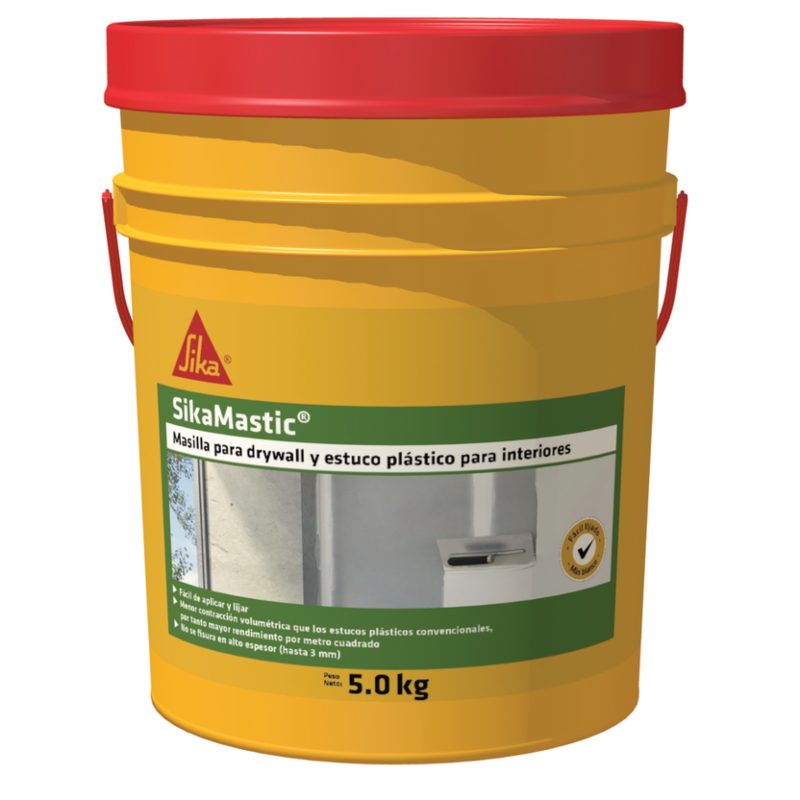 Sikamastic Masilla para Drywall y estuco plástico para interiores x 5 Kg Sika