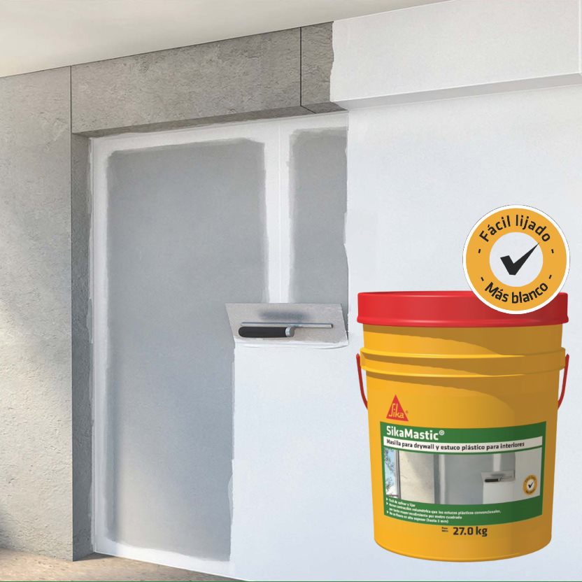 Sikamastic Masilla para Drywall y estuco plástico para interiores x 5 Kg Sika