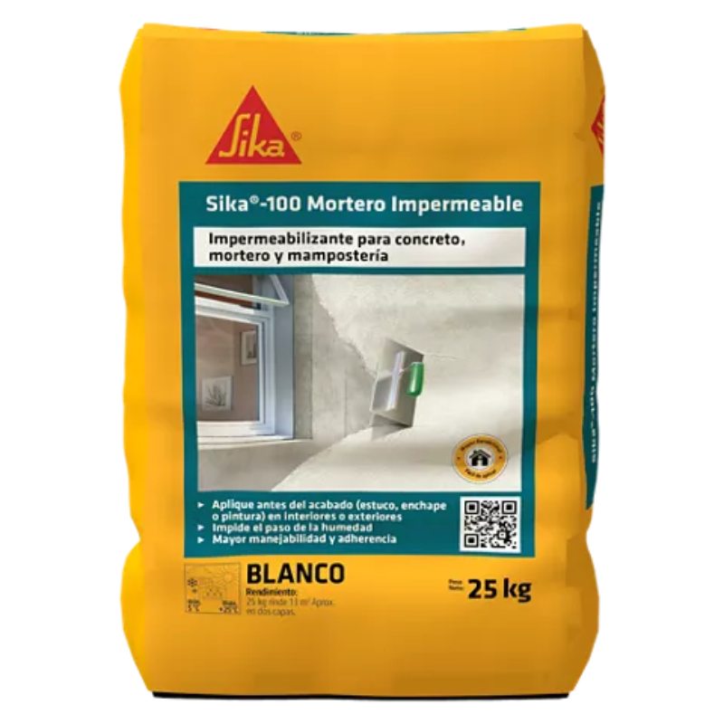 Sika-100 Mortero impermeable blanco x 25 Kg Sika