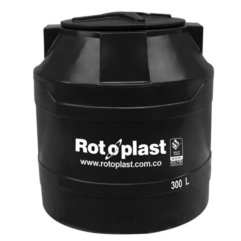 Tanque de agua tipo botella 300 lts negro Rotoplast