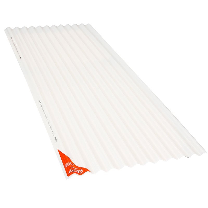 Teja ondulada de PVC tipo Zinc No 8 marfil 0.82x2.44 mt Luminit 