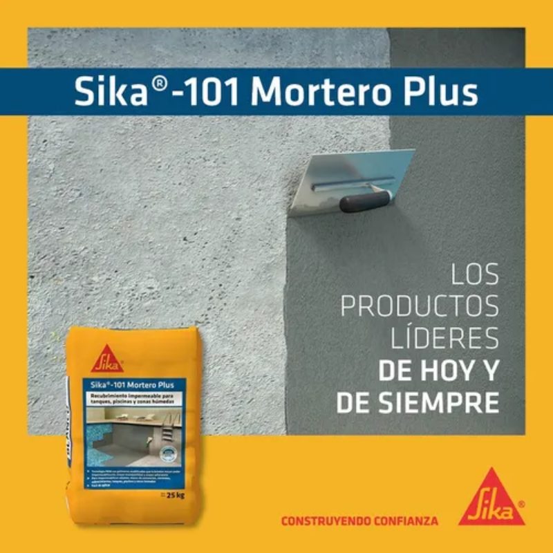 Sika 101 Mortero Plus Recubrimiento Impermeable Gris 10 kg Sika