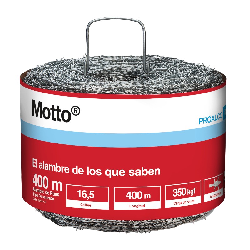 Alambre Púas Motto Calibre 16.5 x 400 Mts Proalco