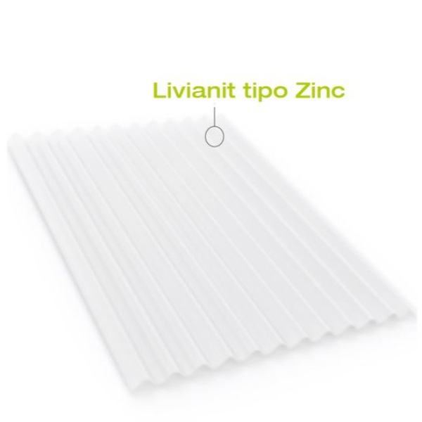 Teja livianit tipo zinc No. 10 marfil 3.05 m x 82 cms Eternit